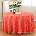 Toalha de mesa redonda de crochê colorida